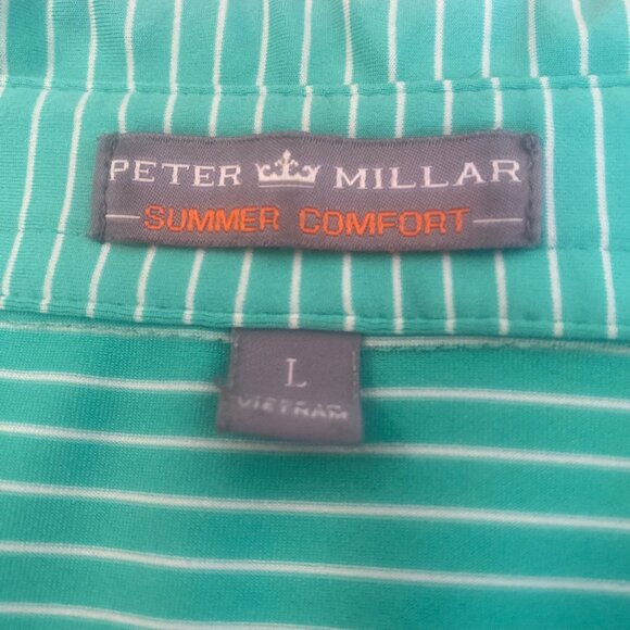 Peter Millar Summer Comfort Men's Green Polo Shirt Wynstone Golf Club Size L H20 - Picture 3 of 4